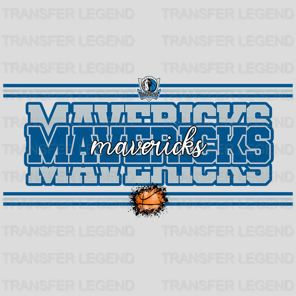 Dallas Mavericks NBA Text Logo Strip Banner - DTF Iron On Transfer