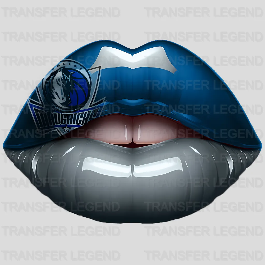 Dallas Mavericks NBA Blue Lips Logo Art Illustration - DTF Iron On Transfer