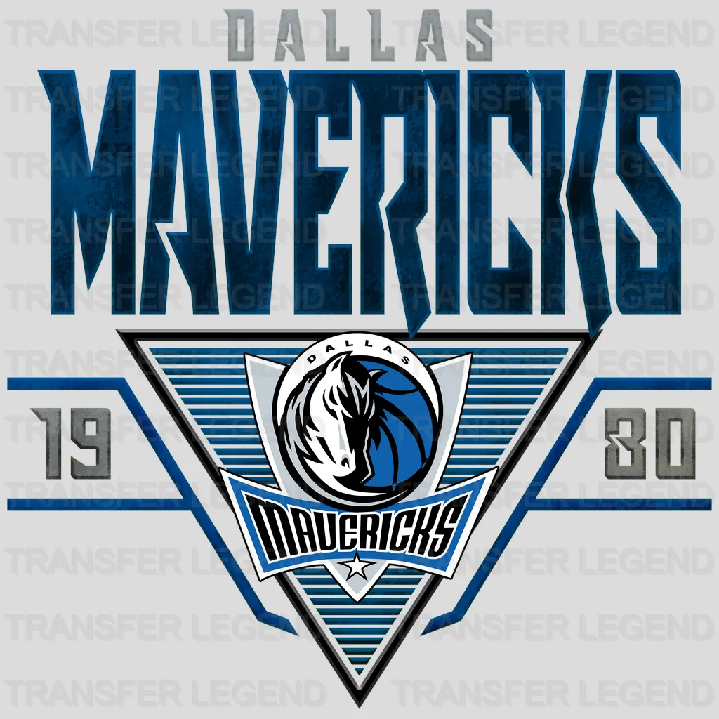 Dallas Mavericks NBA Triangle Banner Logo - DTF Iron On Transfer