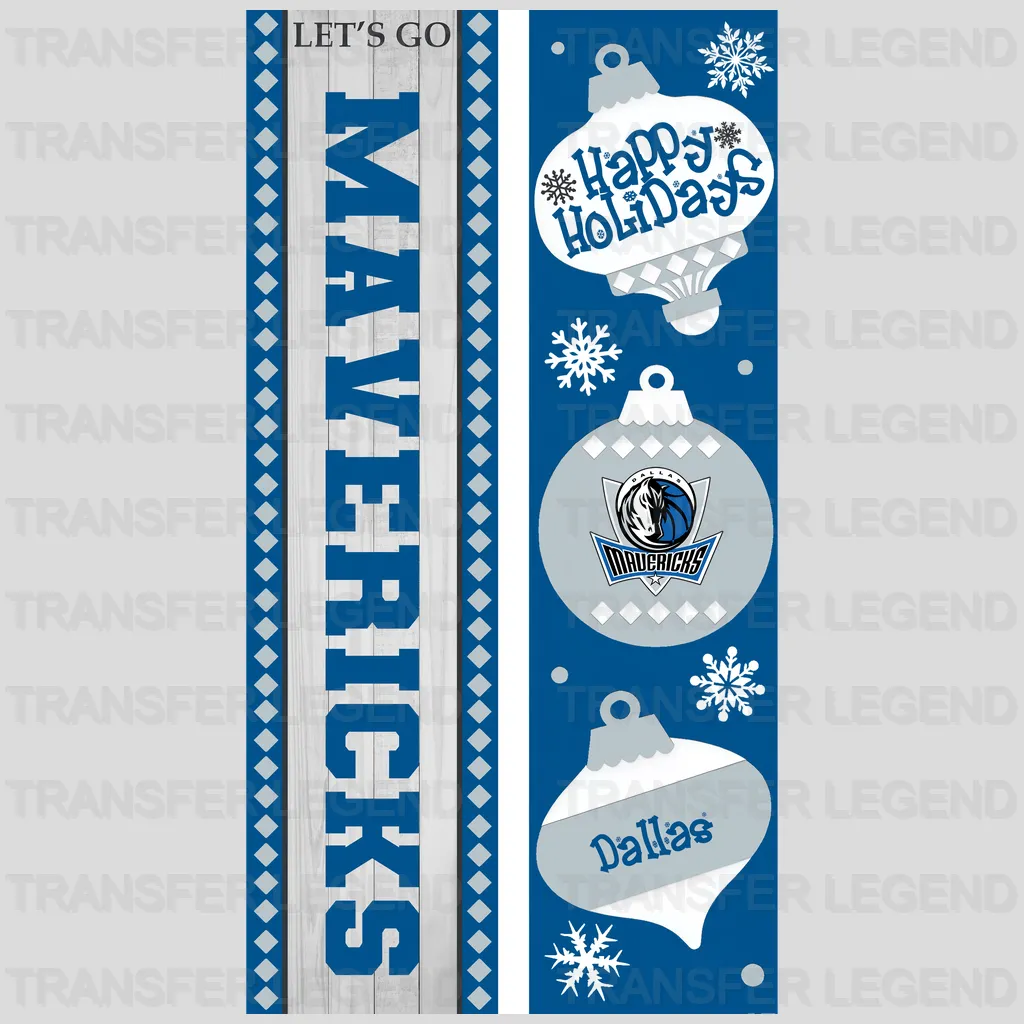 Dallas Mavericks NBA Vertical Strip Banner Logo Patterned - DTF Iron On Transfer