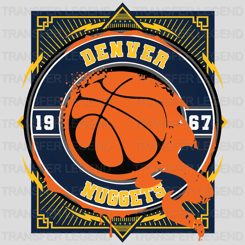 Denver Nuggets NBA Orange Shape Logo Art - DTF Iron On Transfer