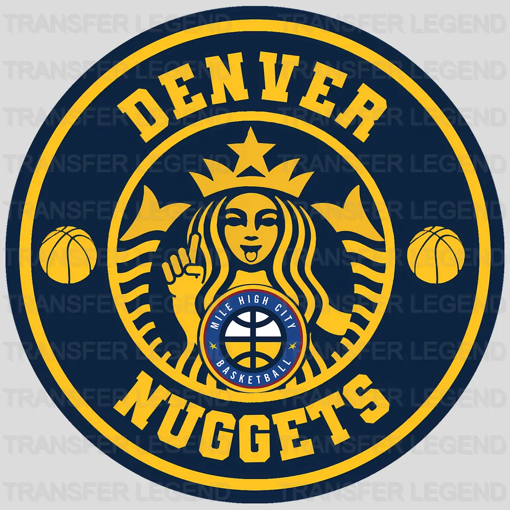 Denver Nuggets NBA Coffee Logo Parody Emblem - DTF Iron On Transfer