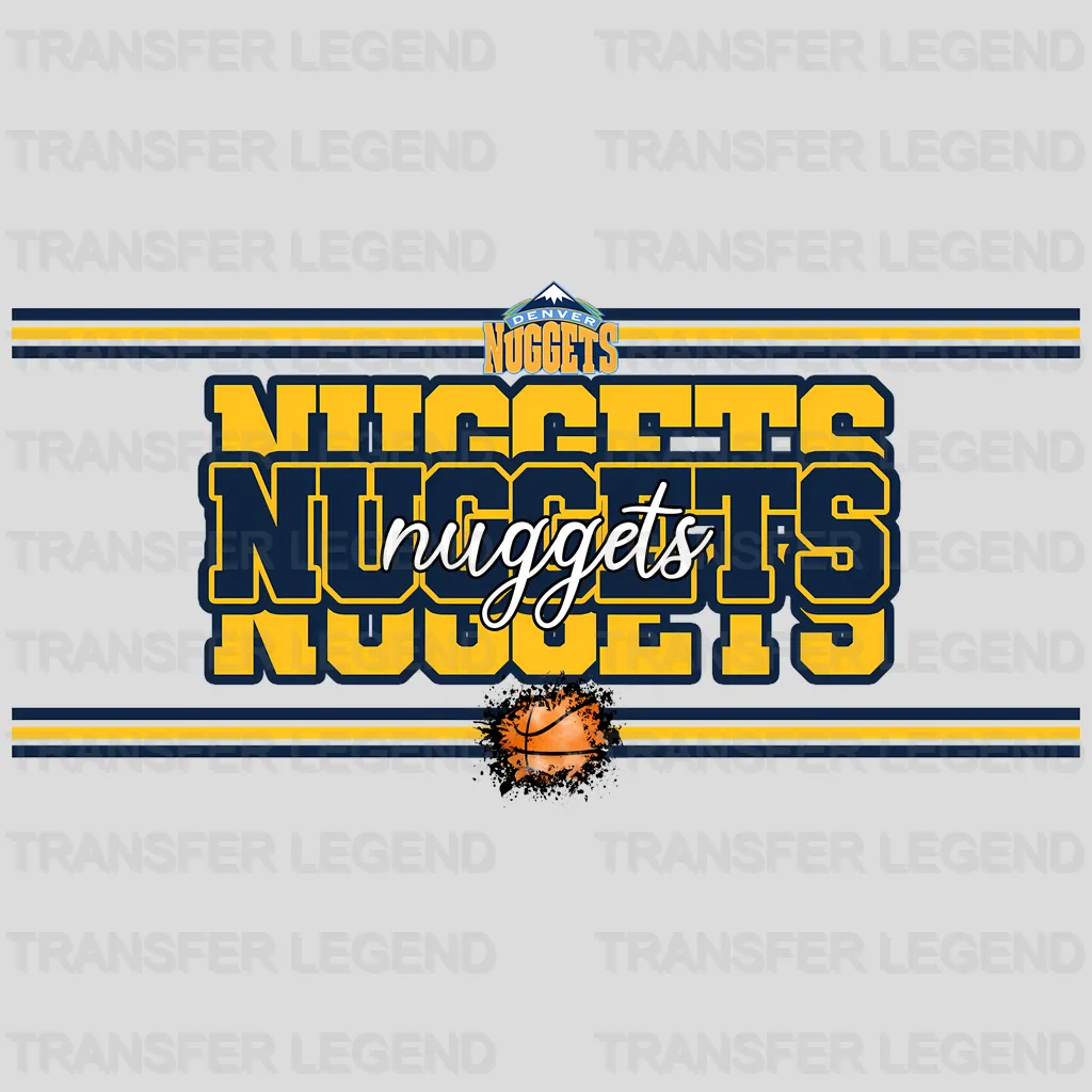 Denver Nuggets NBA Text Logo Strip Banner - DTF Iron On Transfer