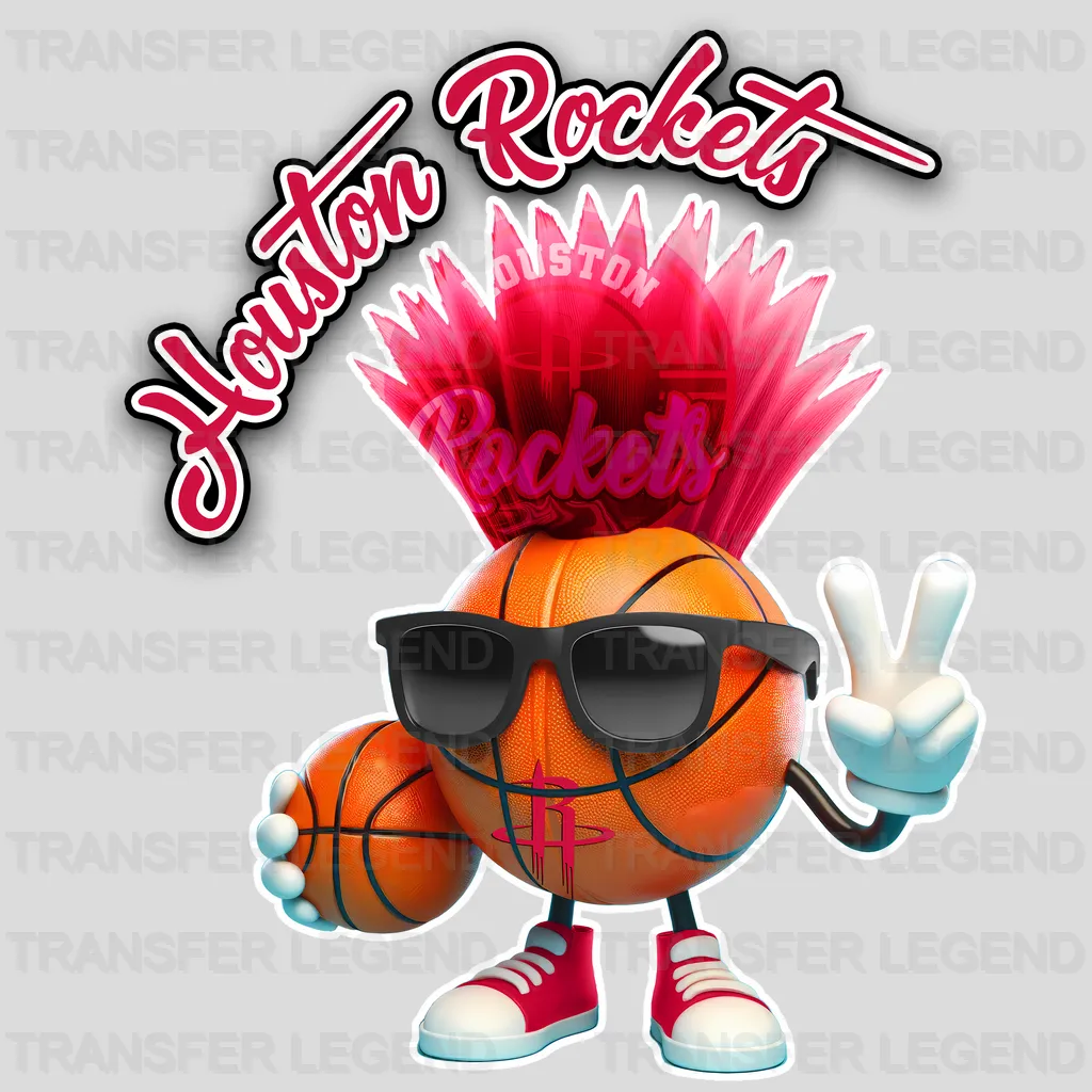 Houston Rockets NBA Cool Cartoon Character - DTF Iron On Transfer