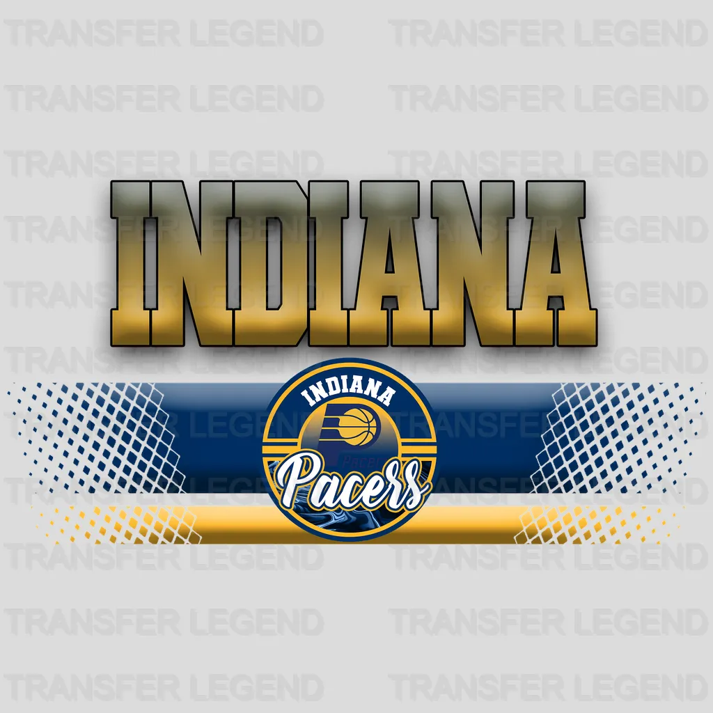 Indiana Pacers NBA Text Logo Banner Gradient - DTF Iron On Transfer