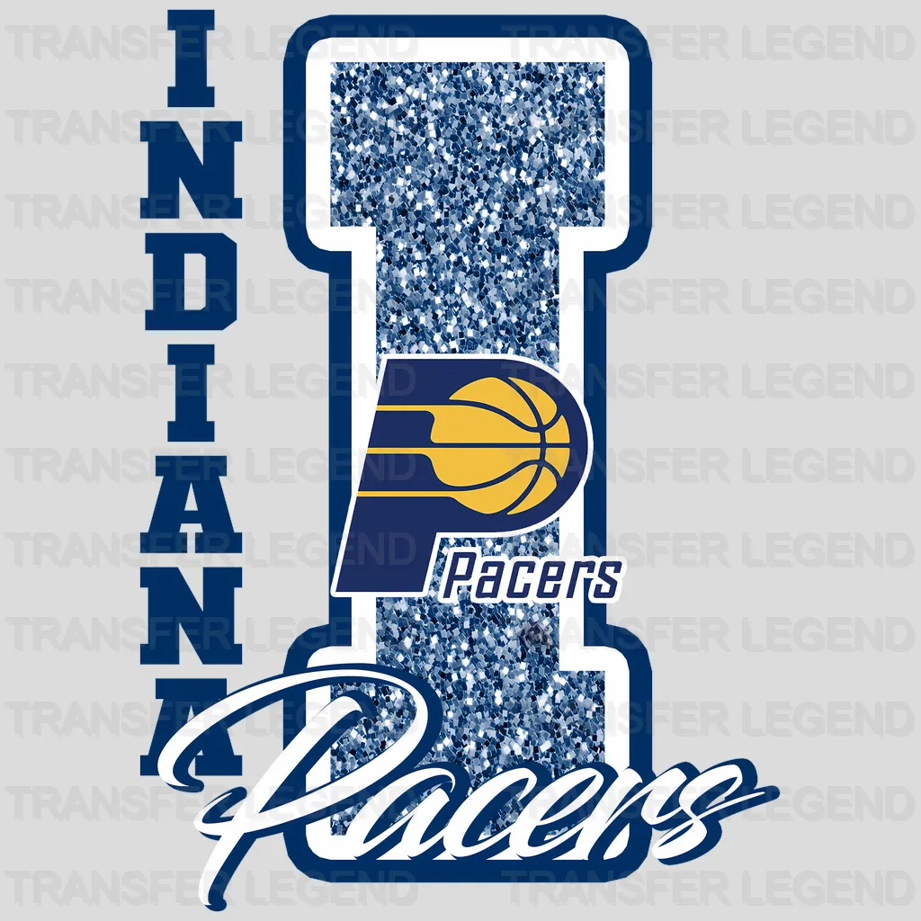 Indiana Pacers NBA Glitter Chenille Letter I Logo - DTF Iron On Transfer