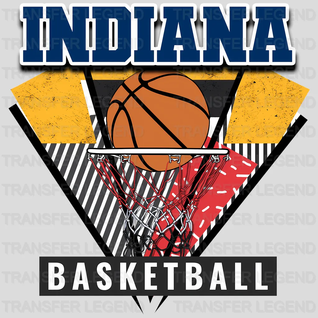 Indiana Pacers NBA Triangle Geometric Art - DTF Iron On Transfer