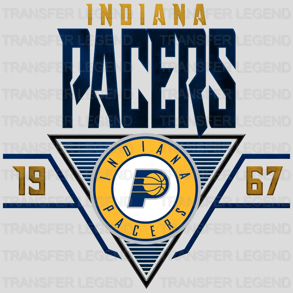 Indiana Pacers NBA Triangle Banner Logo - DTF Iron On Transfer