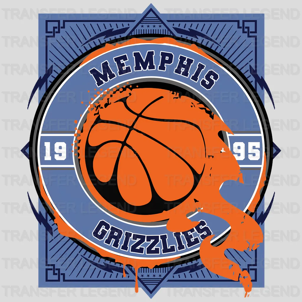 Memphis Grizzlies NBA Orange Shape Logo Art - DTF Iron On Transfer