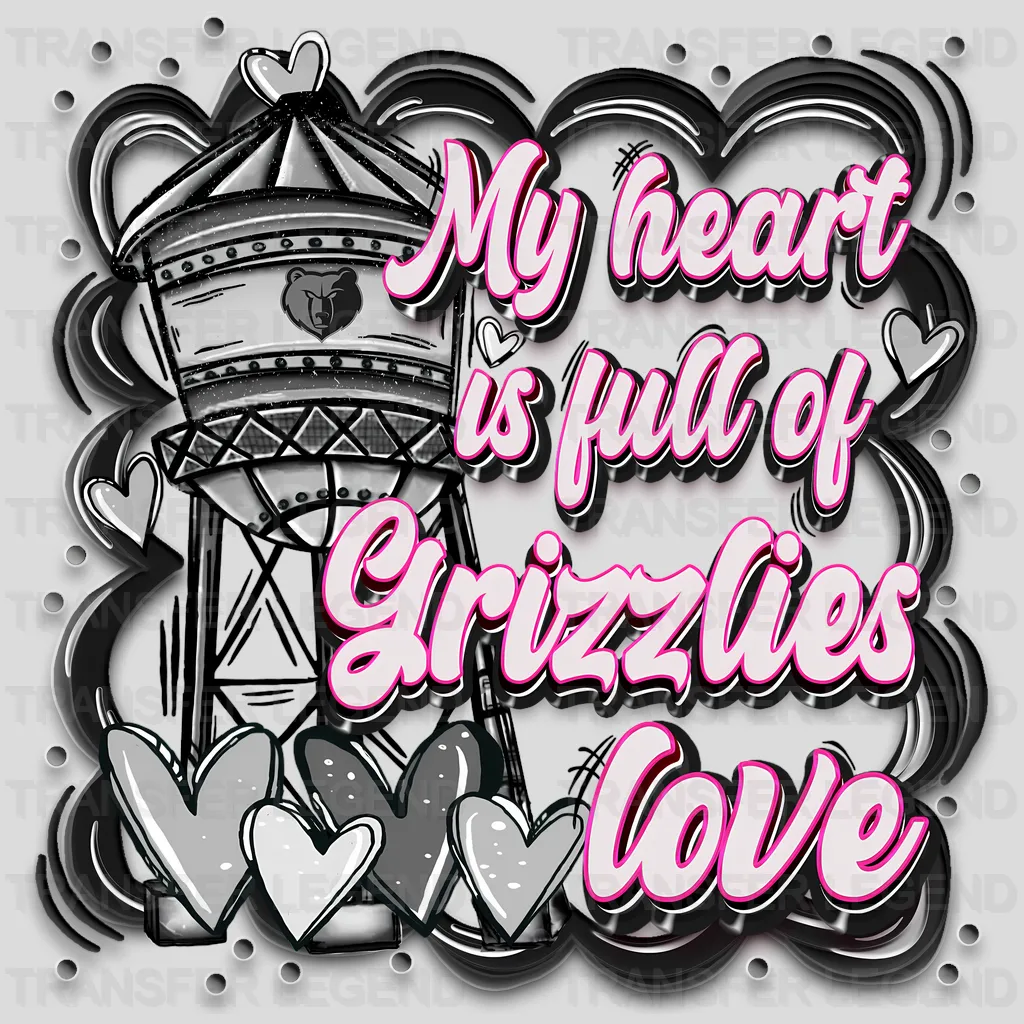 Memphis Grizzlies NBA My Heart Is Full DTF Iron On Transfer