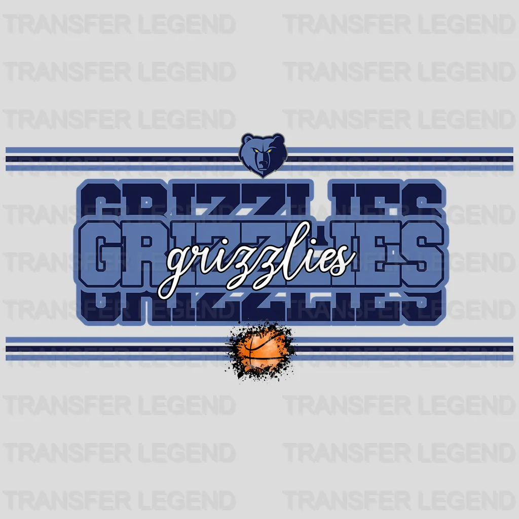 Memphis Grizzlies NBA Text Logo Strip Banner - DTF Iron On Transfer