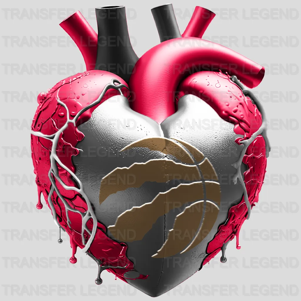 Toronto Raptors NBA Realistic Anatomical Heart Art - DTF Iron On Transfer