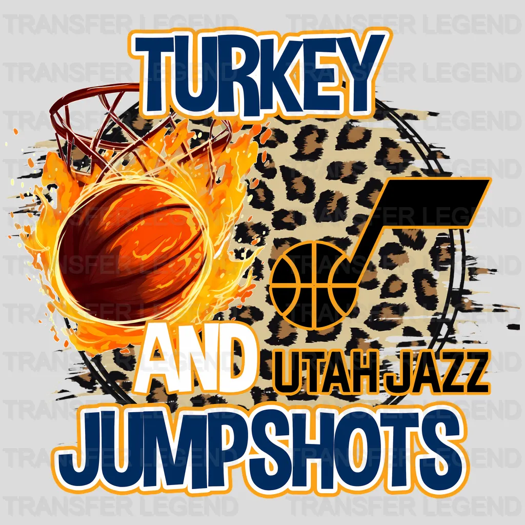 Utah Jazz NBA Turkey And Jumpshots DTF Iron On Transfer