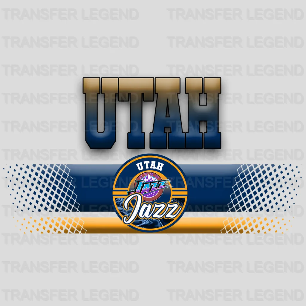 Utah Jazz NBA Text Logo Banner Gradient - DTF Iron On Transfer