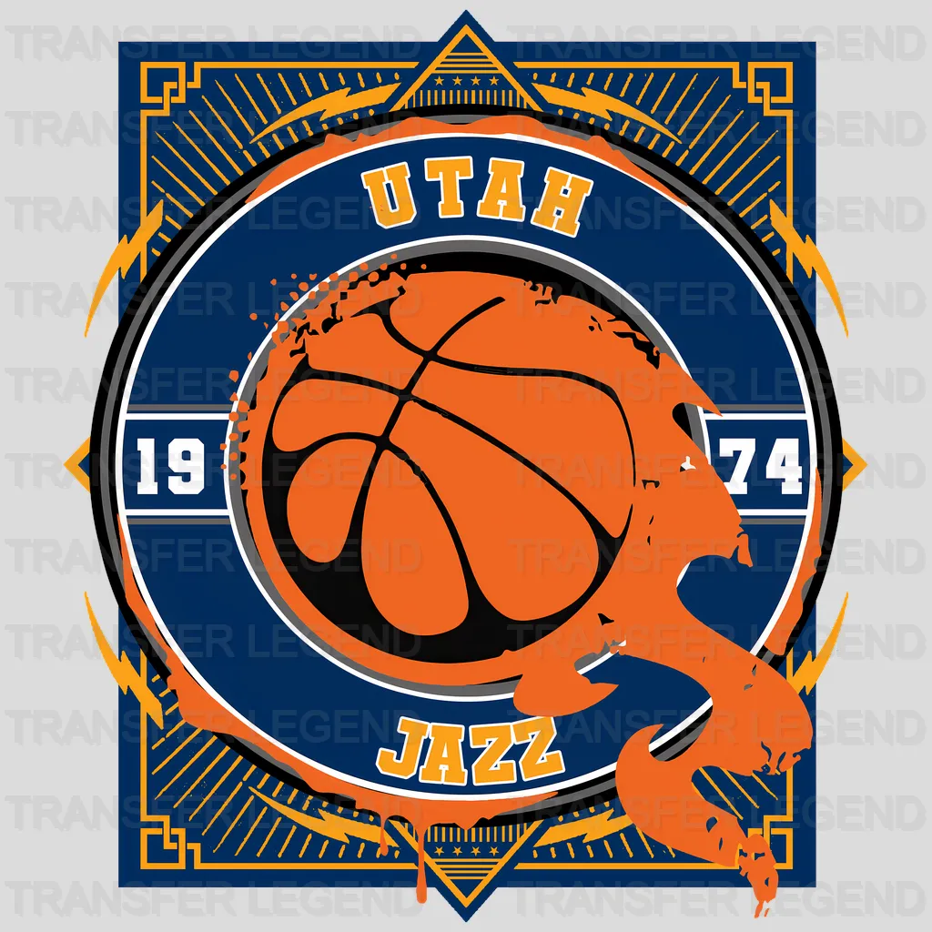 Utah Jazz NBA Classic Circle Logo Badge - DTF Iron On Transfer