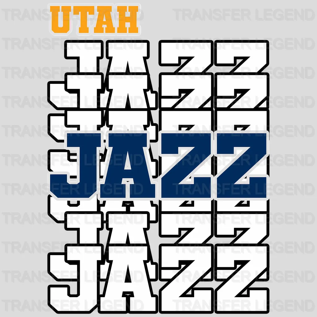 Utah Jazz NBA Floral Pattern Heart Shape - DTF Iron On Transfer