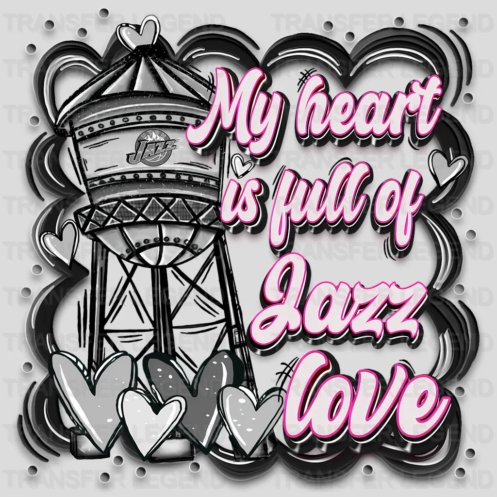 Utah Jazz NBA My Heart Is Full DTF Iron On Transfer