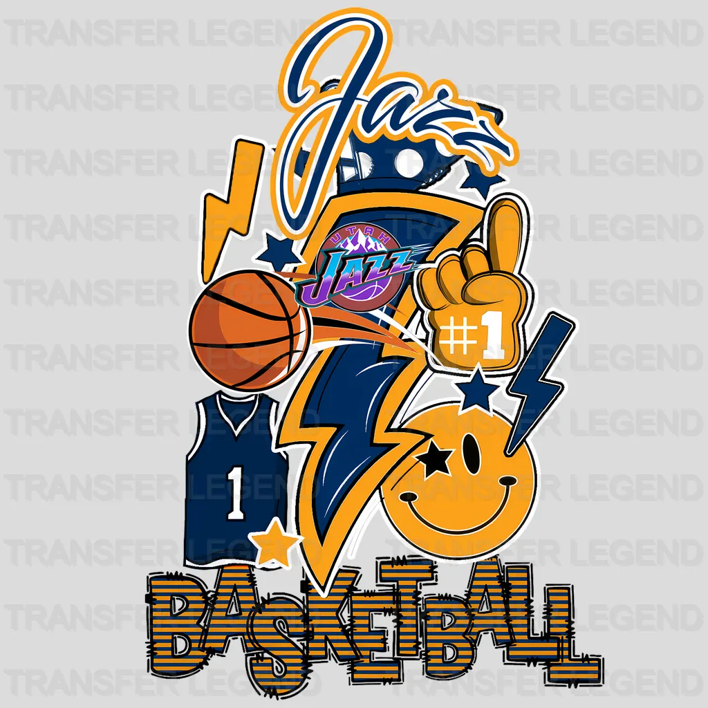 Utah Jazz NBA Cartoon Player Graphic - DTF Iron On Transfer