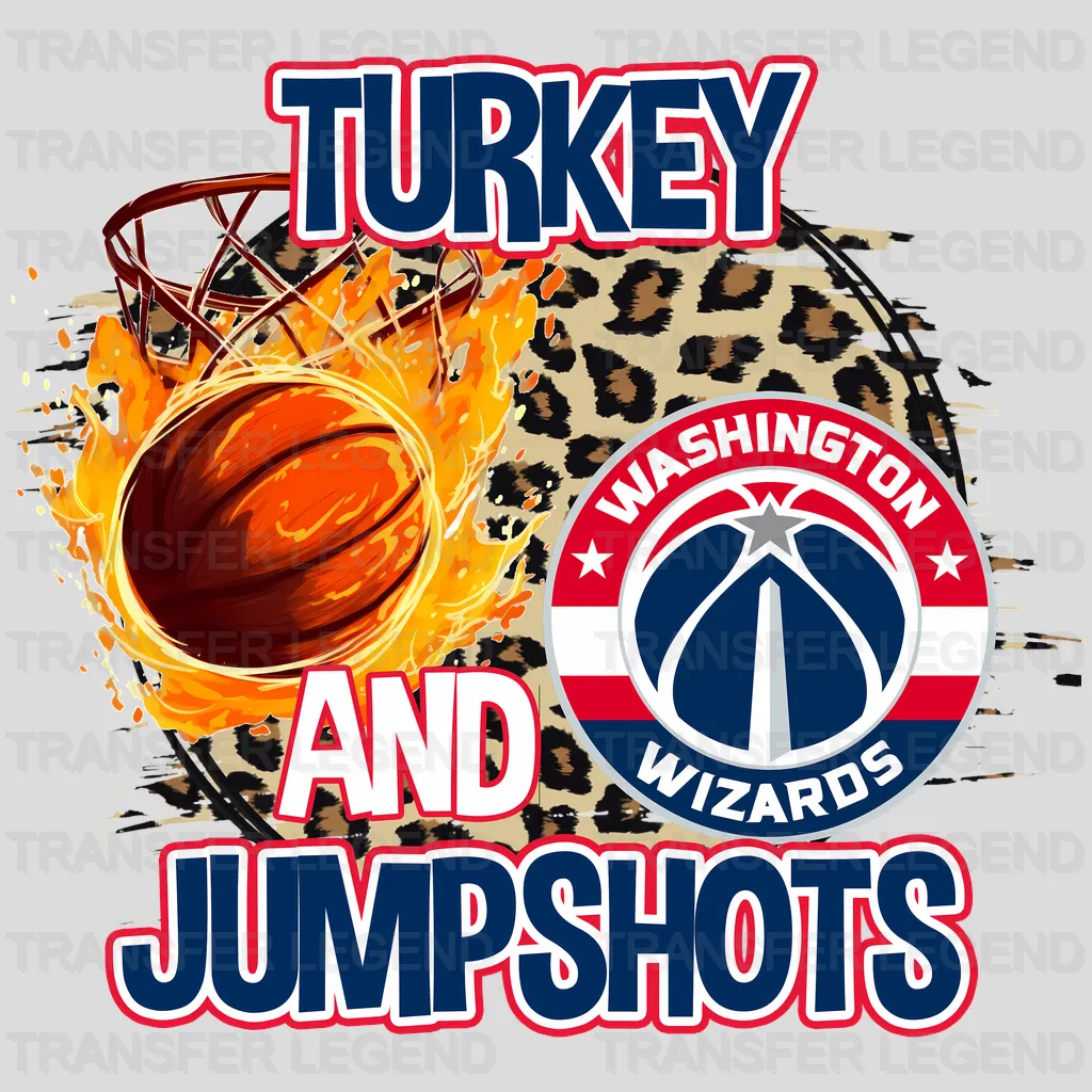 Washington Wizards NBA Turkey And Jumpshots DTF Iron On Transfer