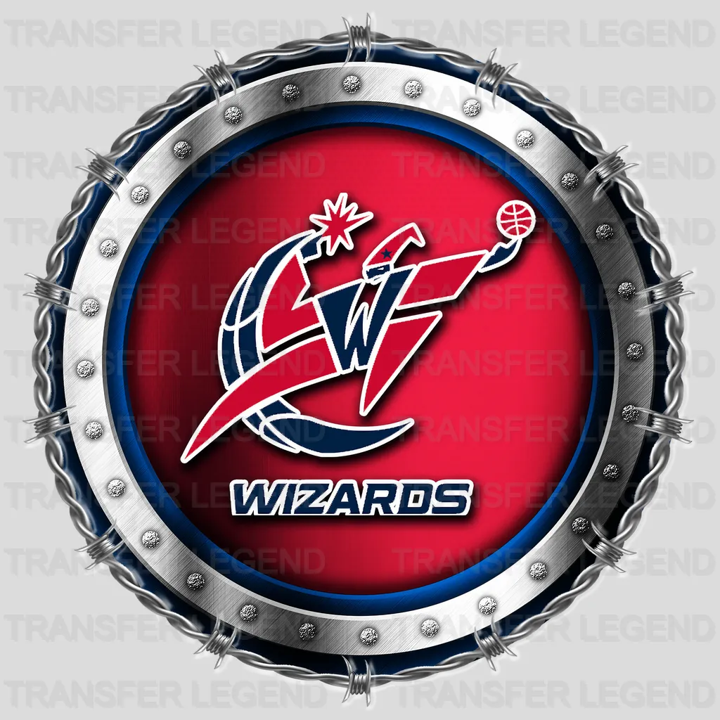 Washington Wizards NBA Chrome Metal Circle Badge 3D - DTF Iron On Transfer
