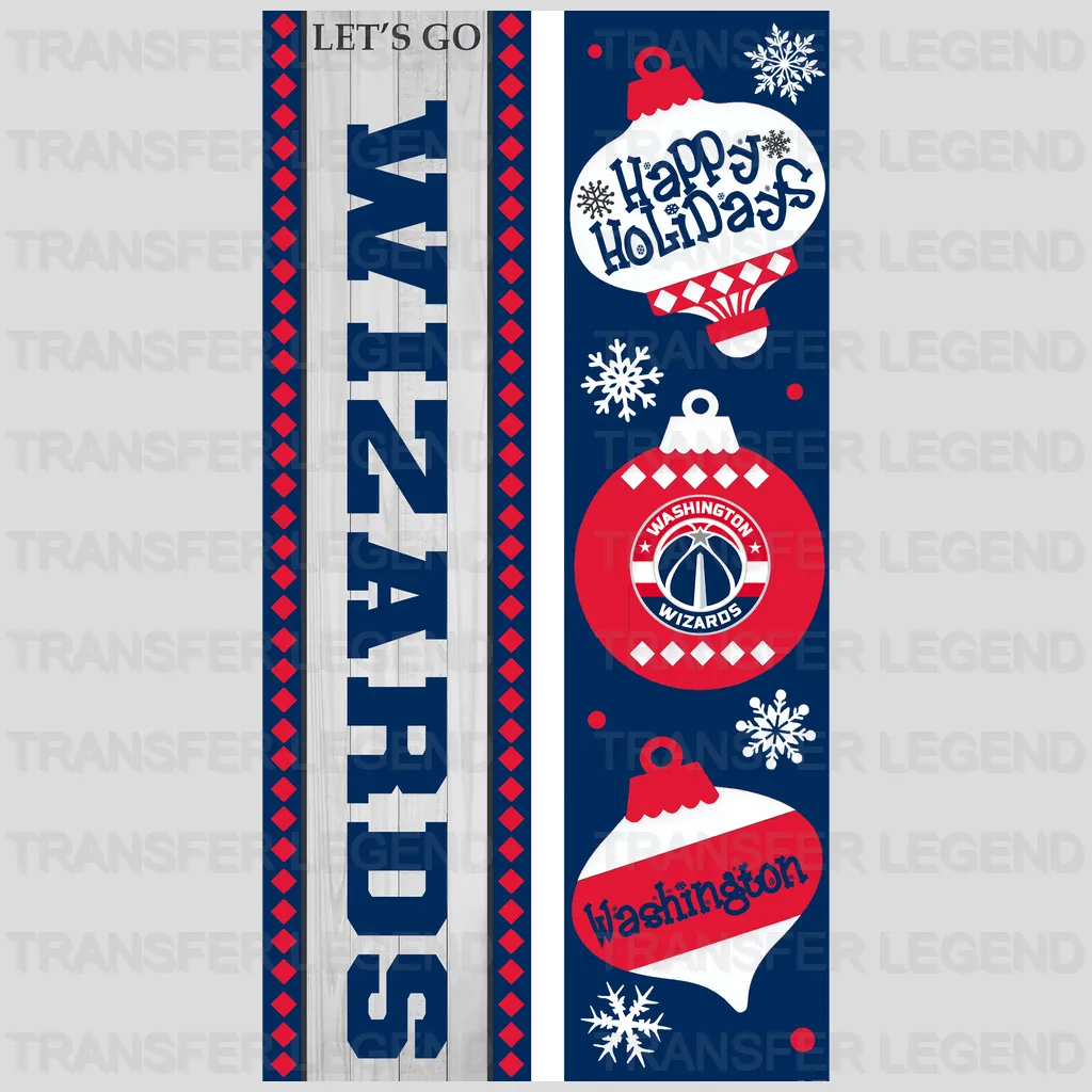 Washington Wizards NBA Vertical Strip Banner Logo Patterned - DTF Iron On Transfer