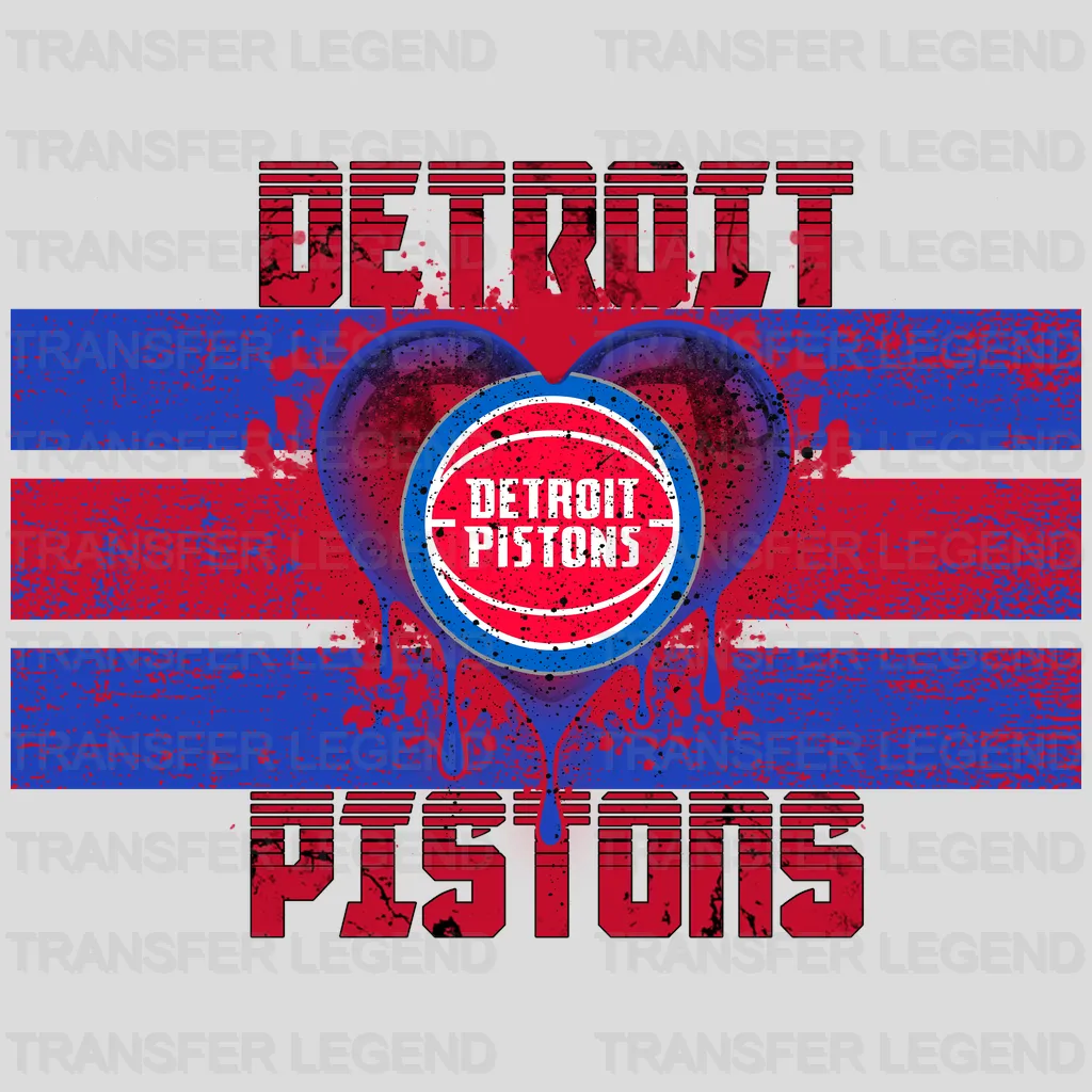 Detroit Pistons NBA Cute Care Bear Mascot White & Red - DTF Iron On Transfer