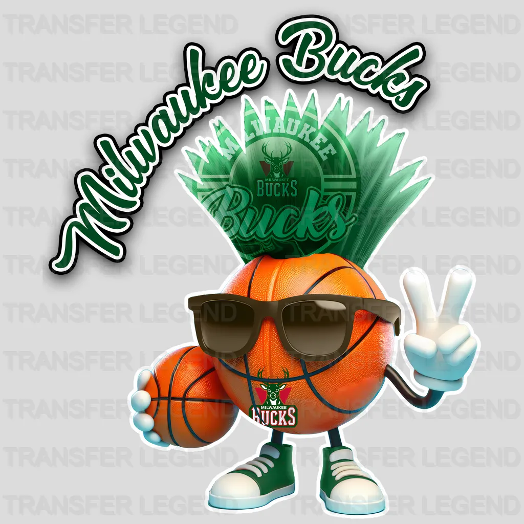Milwaukee Bucks NBA Cool Cartoon Character - DTF Iron On Transfer