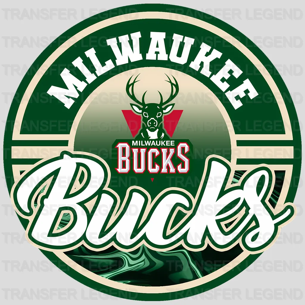 Milwaukee Bucks NBA Classic Circle Logo Badge - DTF Iron On Transfer