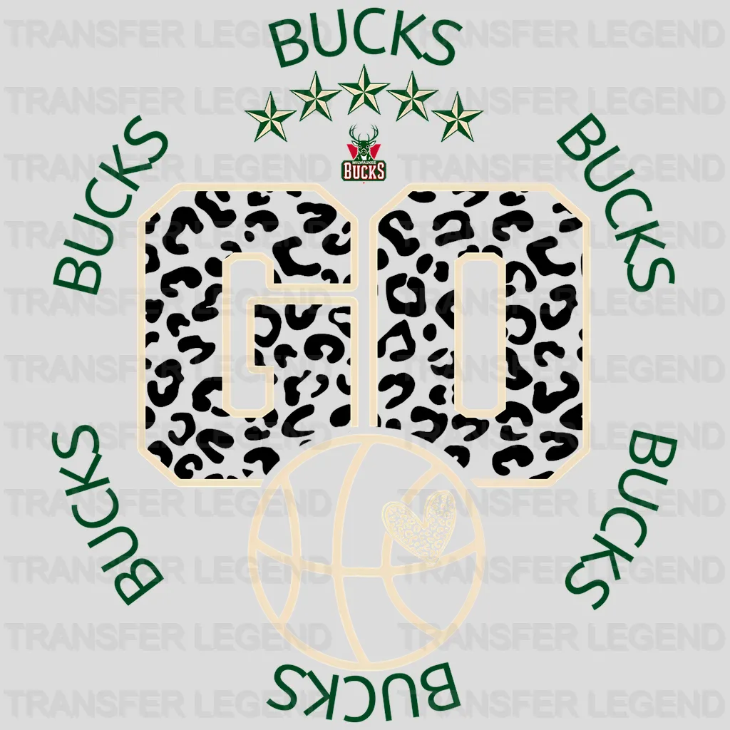 Milwaukee Bucks NBA Go DTF Iron On Transfer