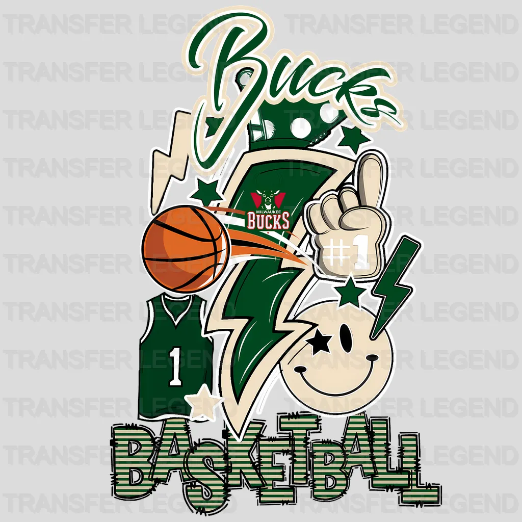 Milwaukee Bucks NBA Cartoon Player Graphic - DTF Iron On Transfer