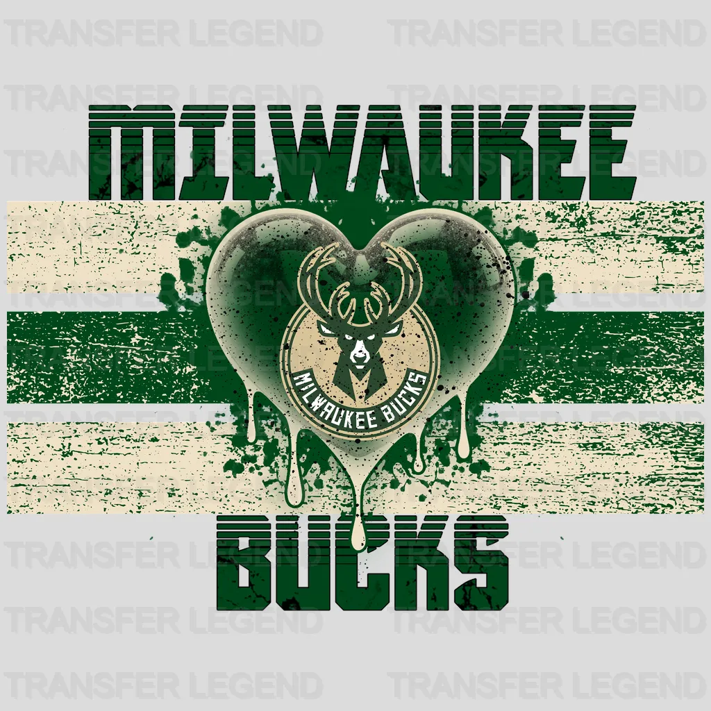 Milwaukee Bucks NBA Cute Care Bear Mascot White & Green - DTF Iron On Transfer