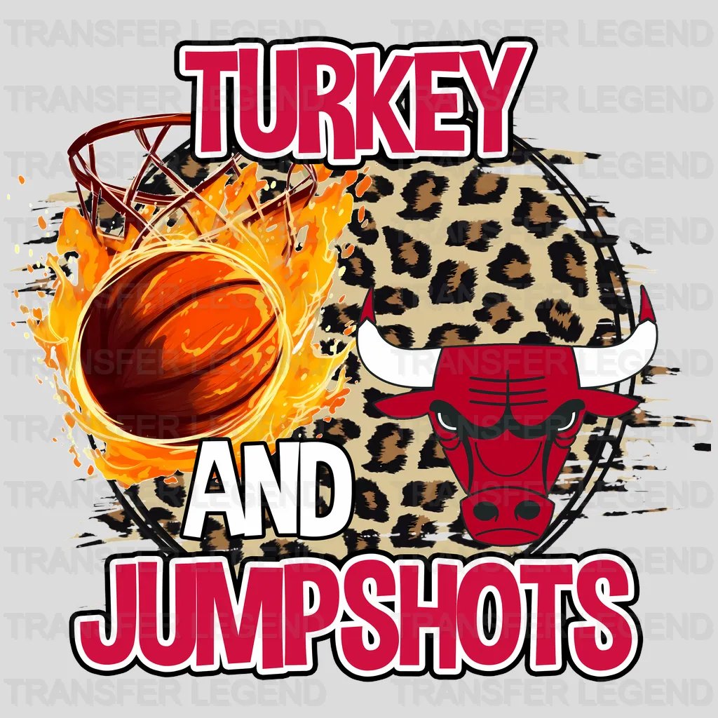 Chicago Bulls NBA Turkey And Jumpshots DTF Iron On Transfer