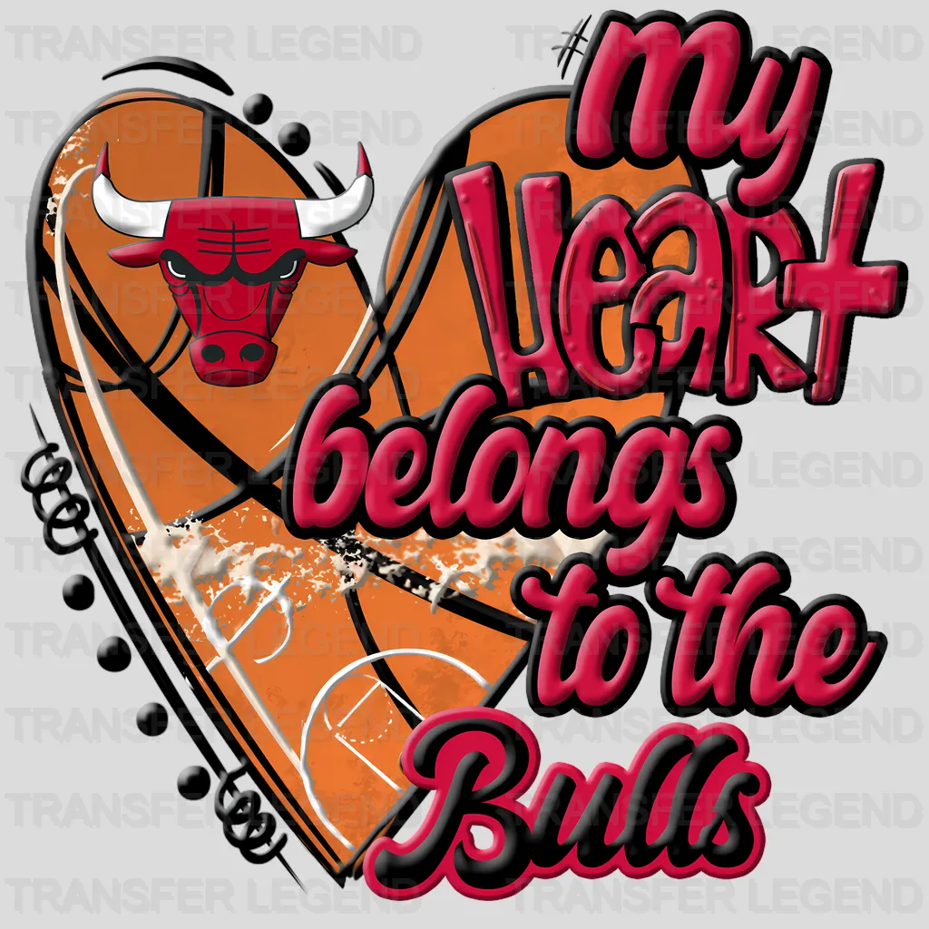 Chicago Bulls NBA My Heart Belongs To The Bulls DTF Iron On Transfer
