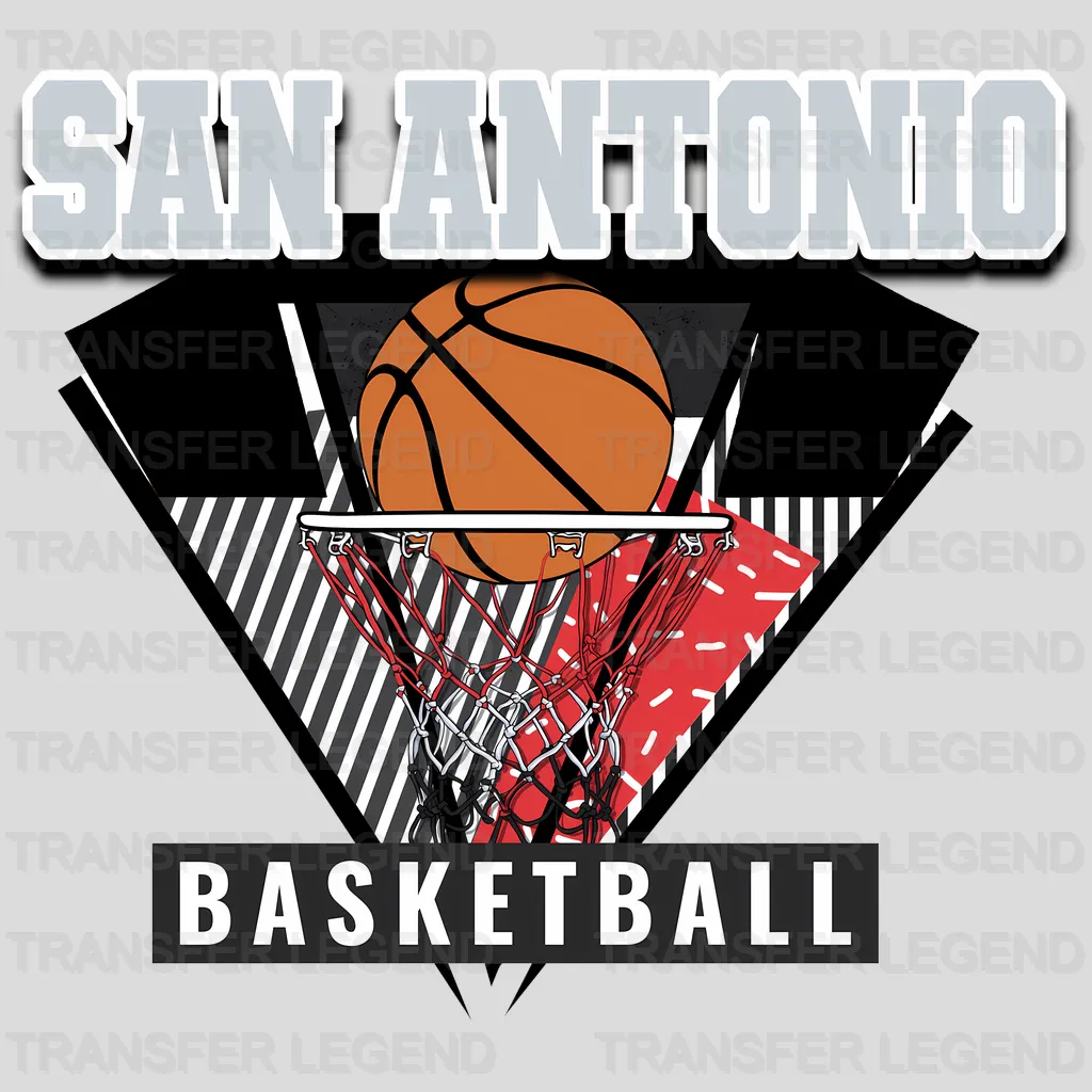 San Antonio Spurs NBA Triangle Geometric Art - DTF Iron On Transfer