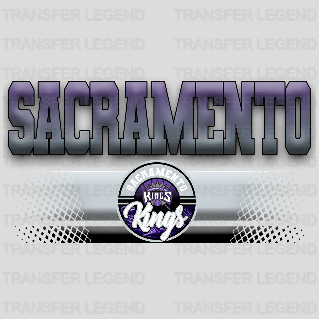Sacramento Kings NBA Text Logo Banner Gradient - DTF Iron On Transfer
