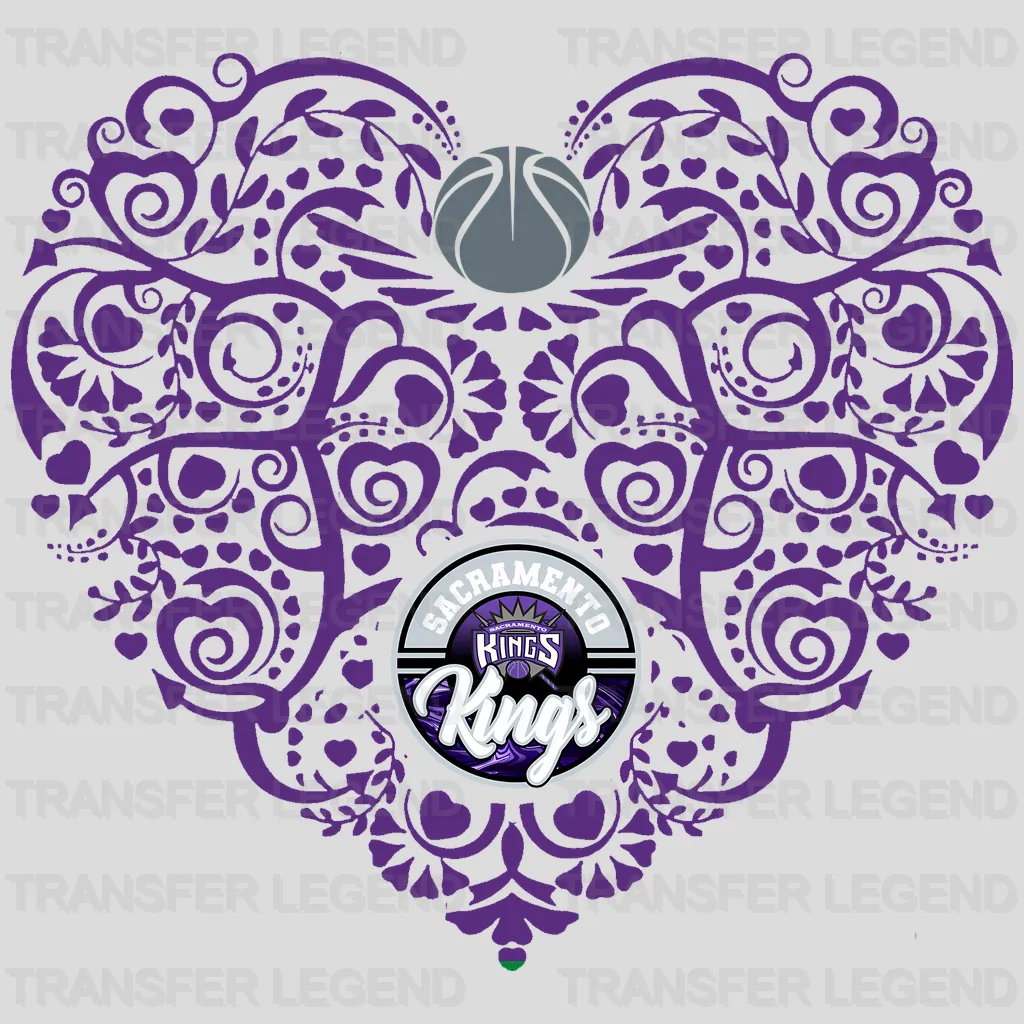 Sacramento Kings NBA Cute Cartoon Girl Sitting On V1 - DTF Iron On Transfer