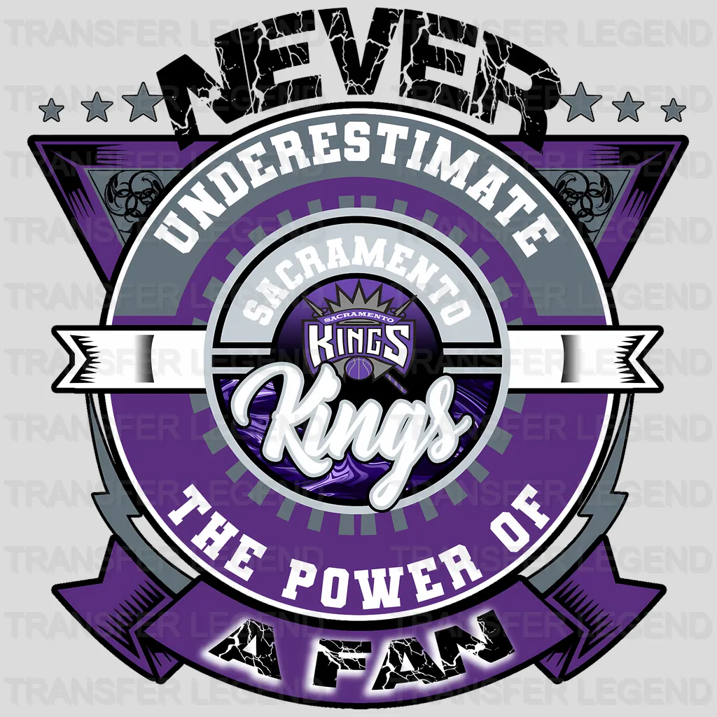 Sacramento Kings NBA Cute Cartoon Girl Sitting On V2 - DTF Iron On Transfer