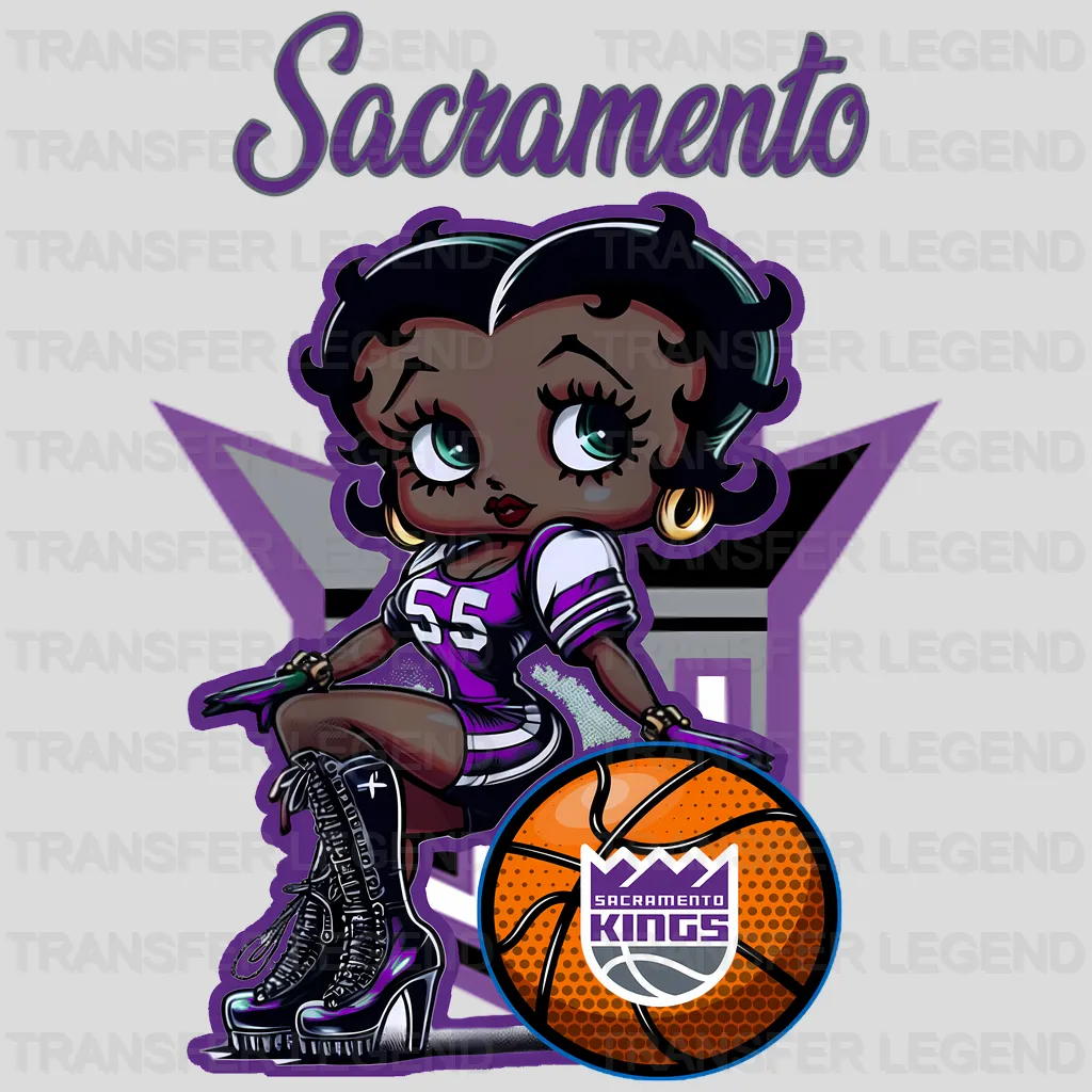 Sacramento Kings NBA Grinch Christmas Santa Hat Art - DTF Iron On Transfer