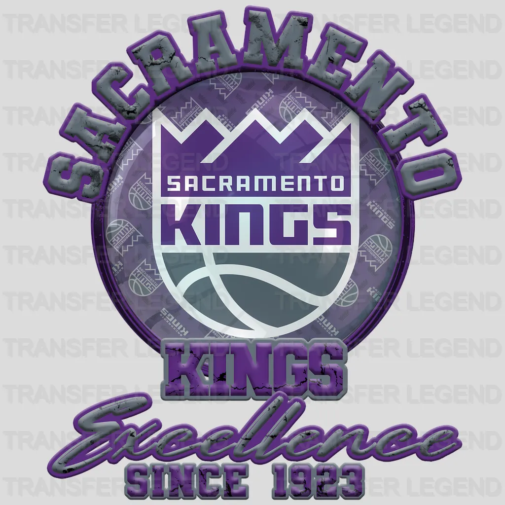 Sacramento Kings NBA Cute Care Bear Mascot White & Purple - DTF Iron On Transfer