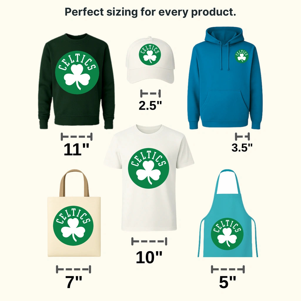 Boston Celtics Solid Green Shamrock Roundel NBA Design - DTF Heat Transfer