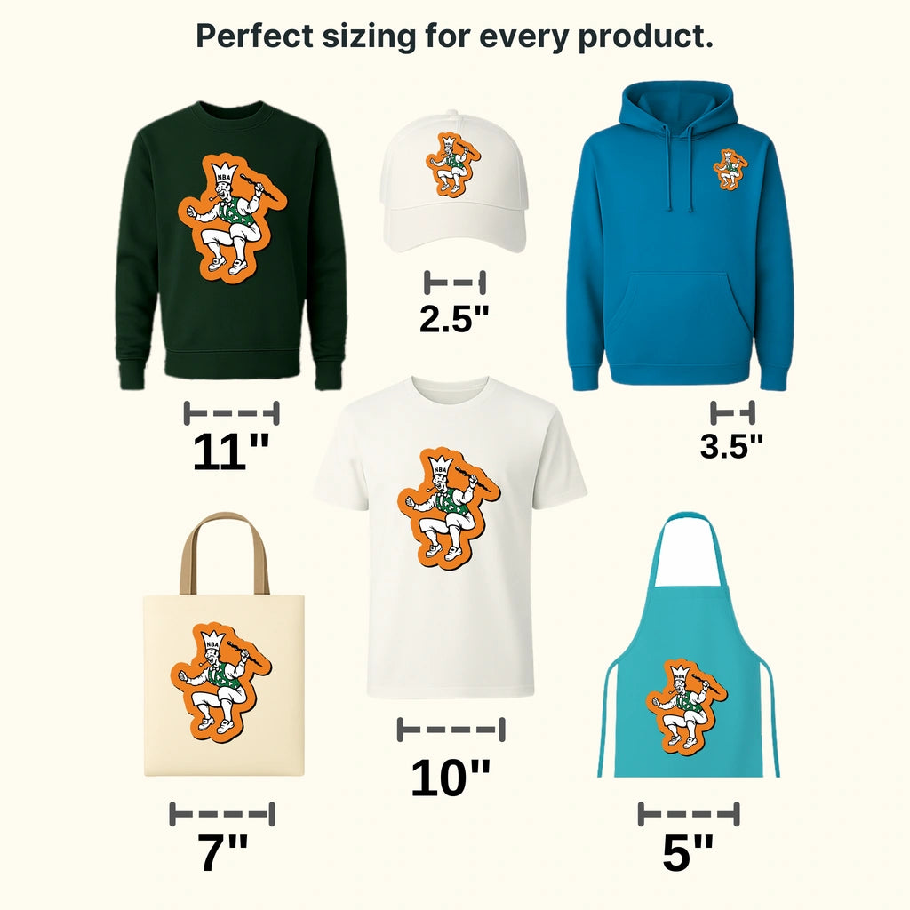 Boston Celtics Lucky Dribbling (Orange Outline Sticker) NBA Design - DTF Heat Transfer