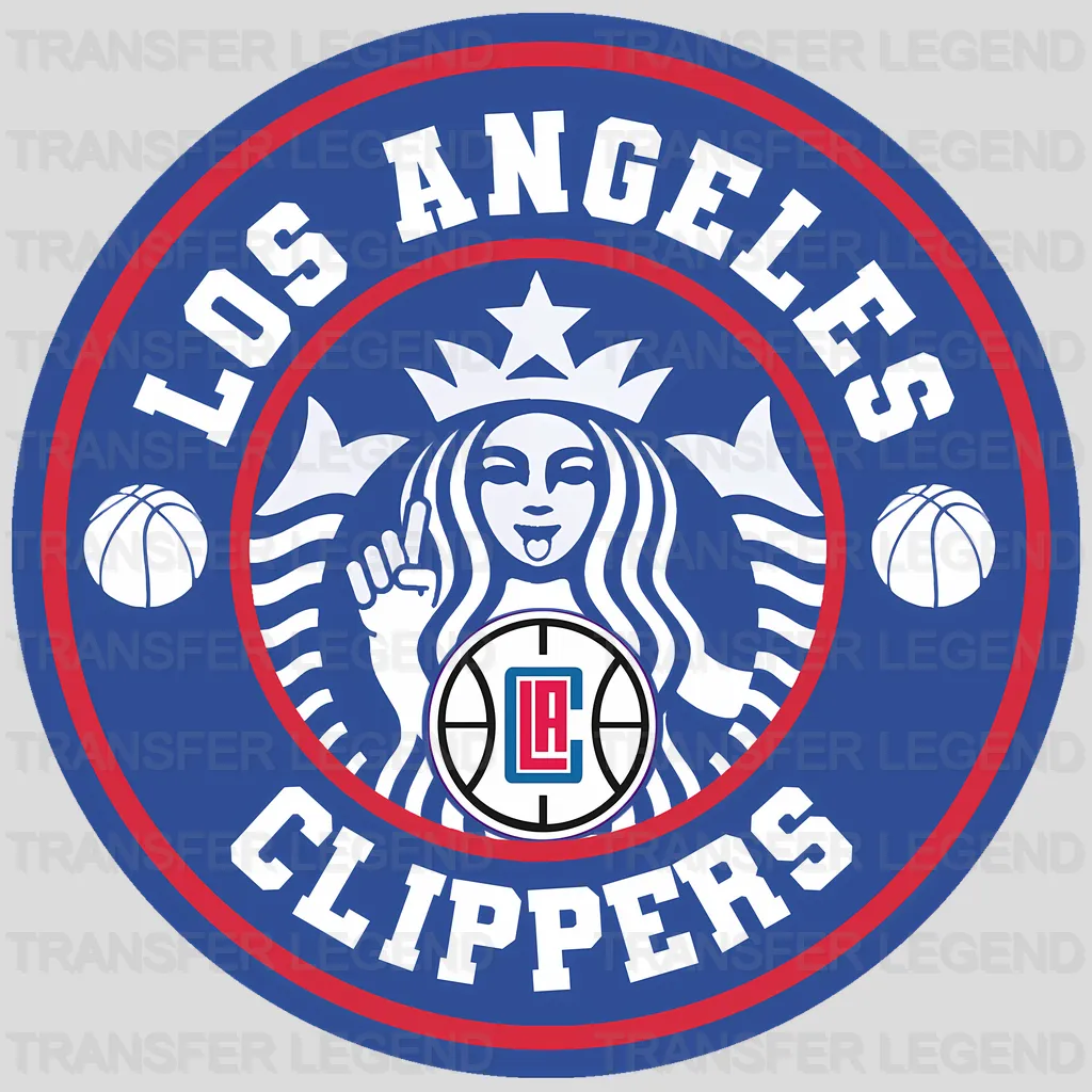 Los Angeles Clippers NBA Coffee Logo Parody Emblem Variation - DTF Iron On Transfer