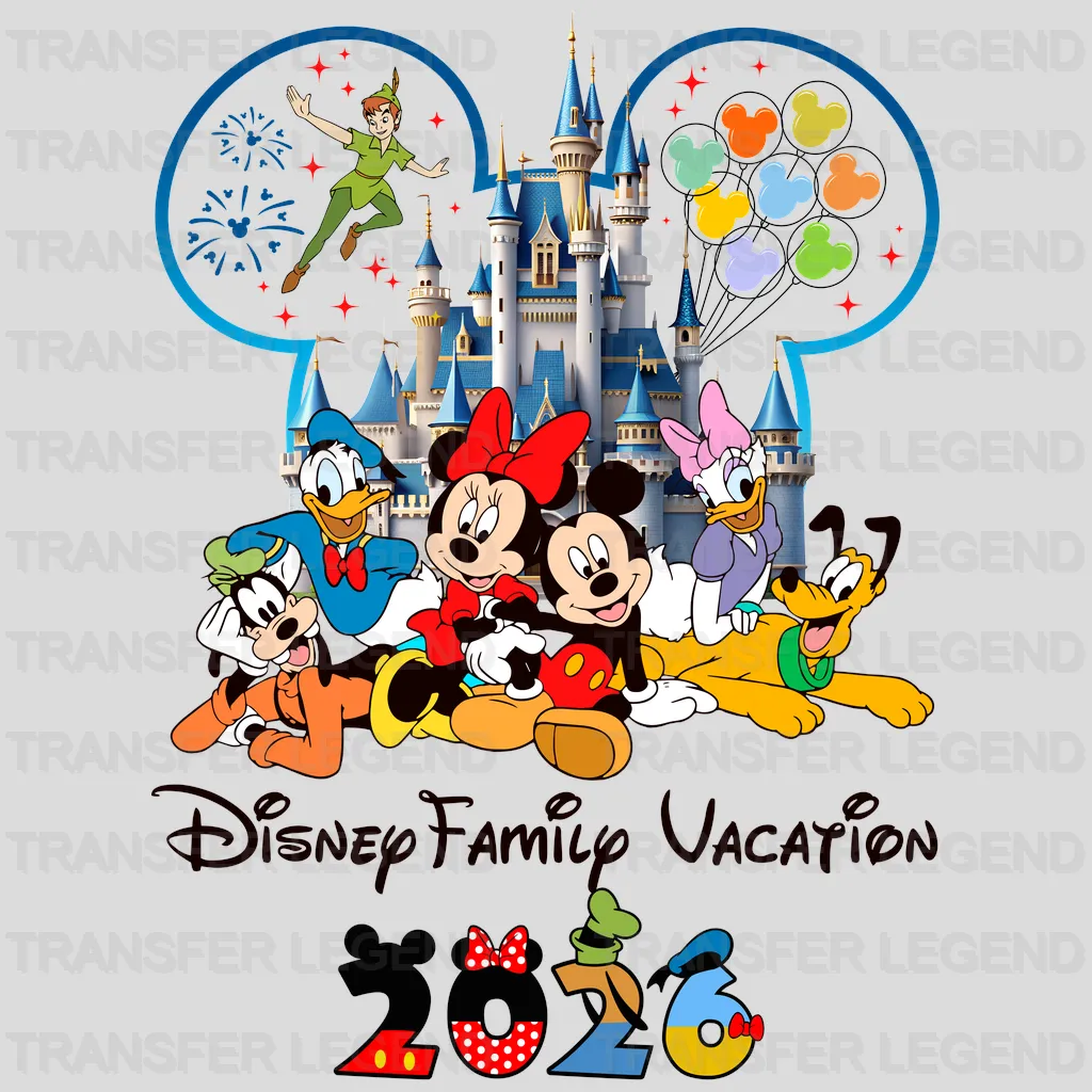 Mickey&Minnie Family Vacation Cartoon Designs - DTF Heat Transfer