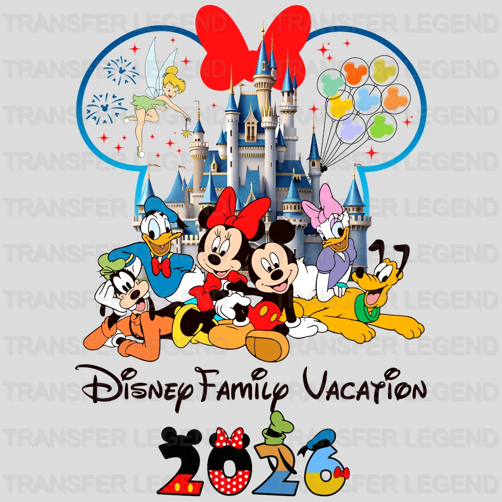Mickey&Minnie Family Vacation Cartoon Designs - DTF Heat Transfer