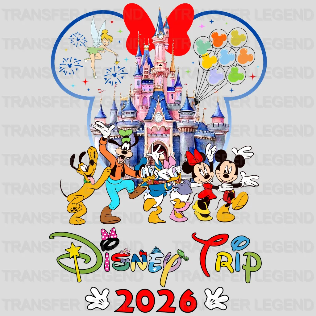 Mickey&Minnie Family Trip Cartoon Designs - DTF Heat Transfer