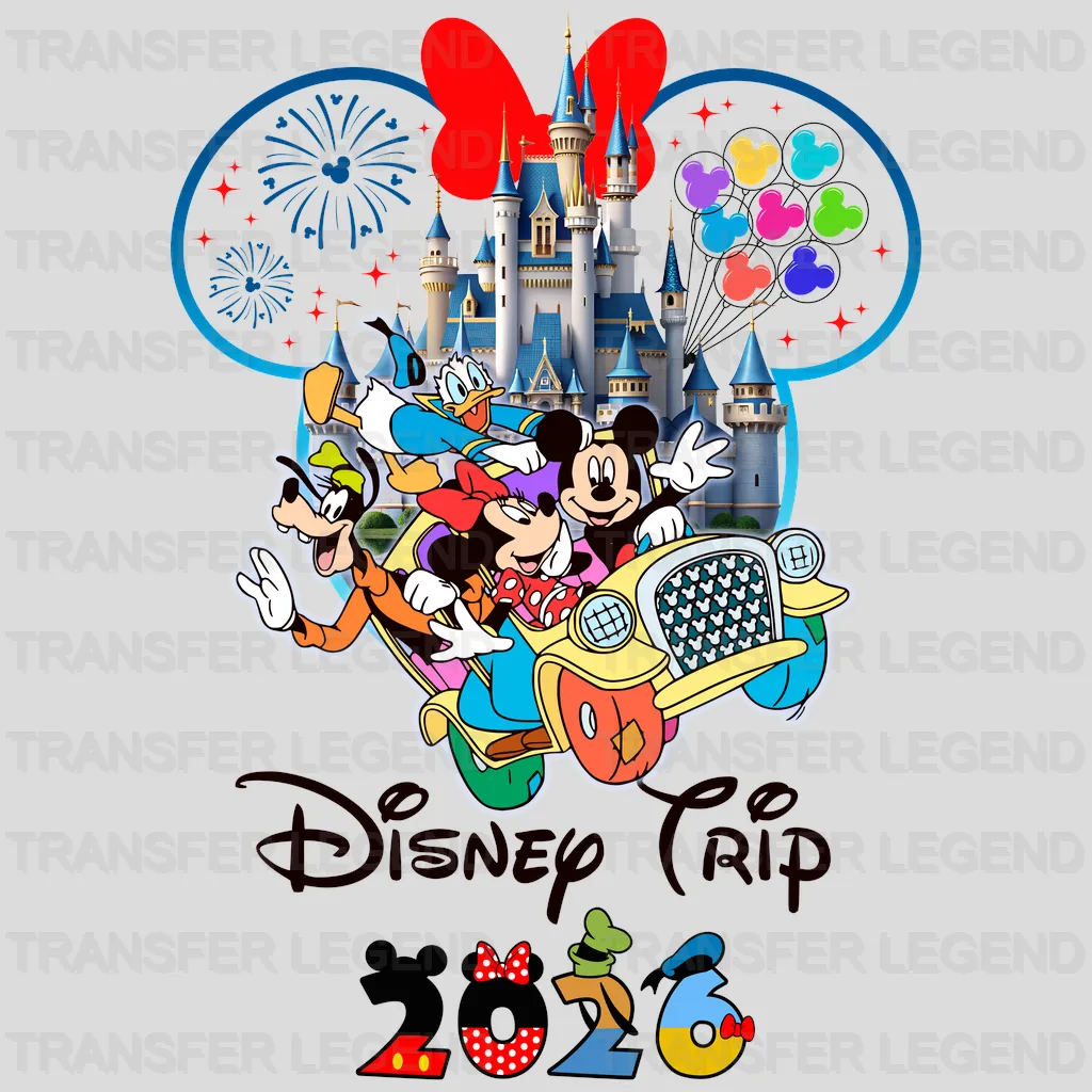 Mickey&Minnie Road Trip Cartoon Designs - DTF Heat Transfer