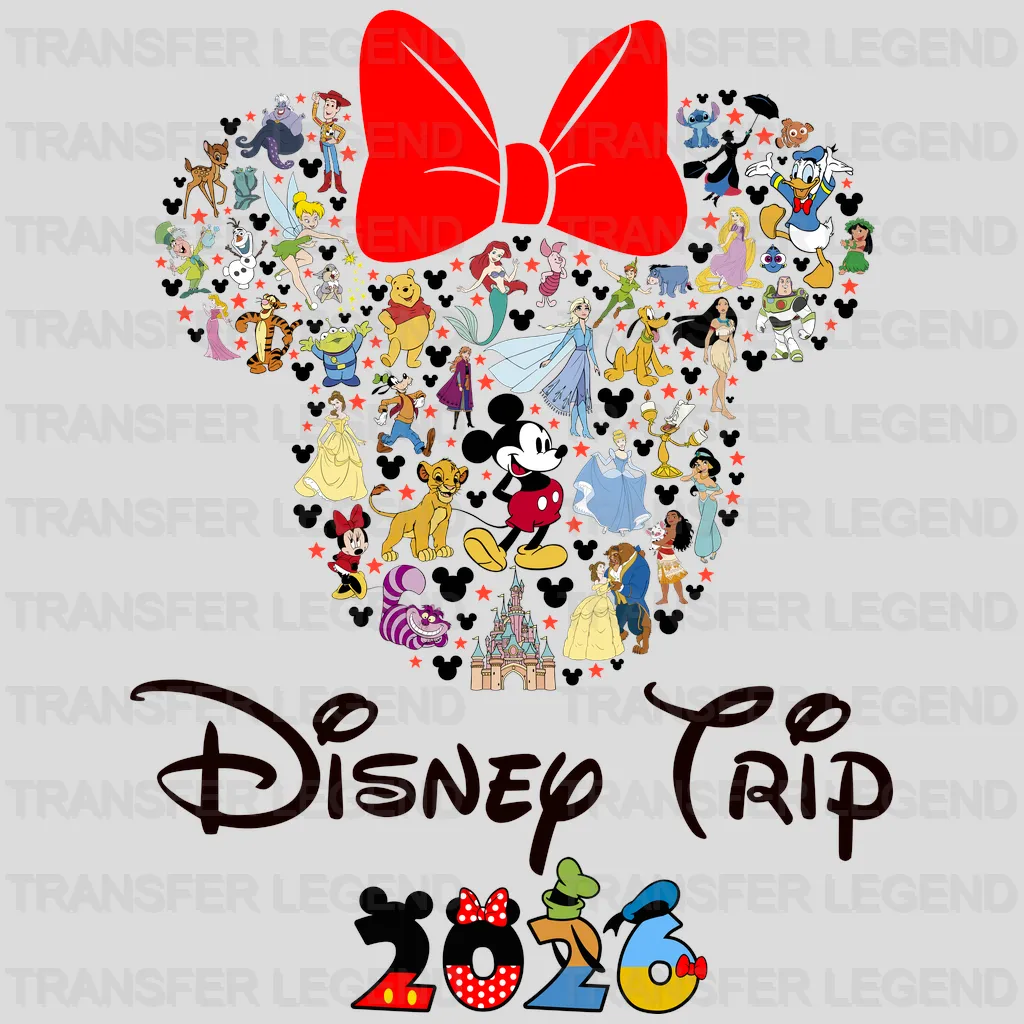 Mickey & Family 2026 Cartoon Designs - DTF Heat Transfer