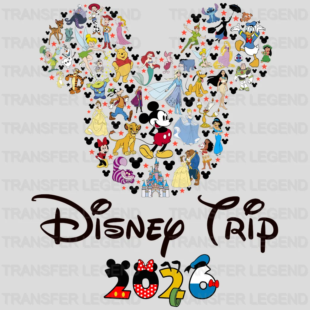 Mickey & Family 2026 Cartoon Designs - DTF Heat Transfer