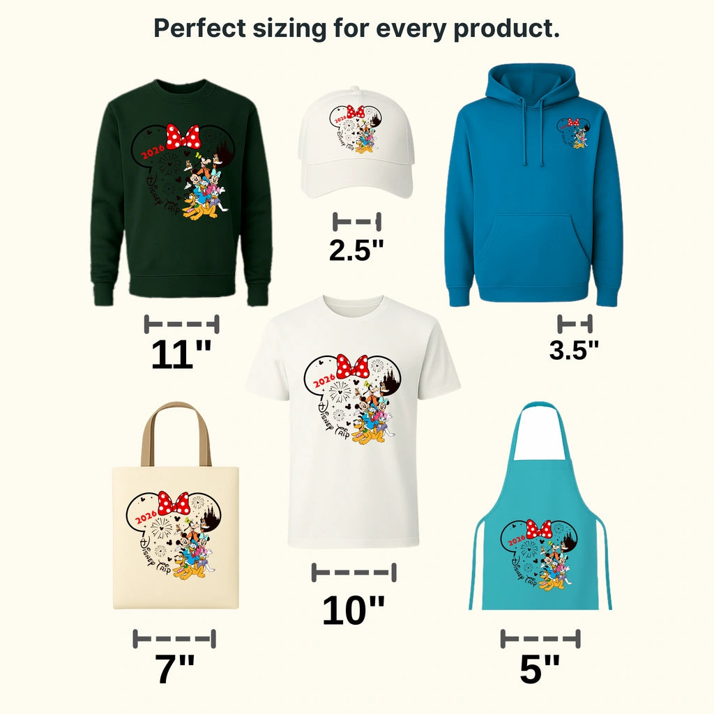 Mickey & Minnie Celebration 2026 Cartoon Designs - DTF Heat Transfer