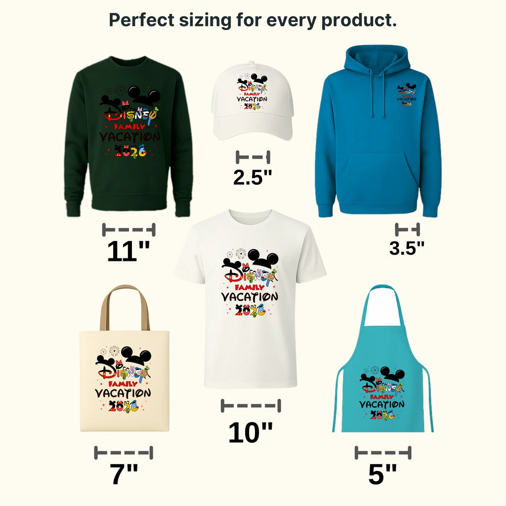 Minnie & Mickey Loves Vacation Cartoon Designs - DTF Heat Transfer
